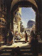 Gustav Bauernfeind At the Entrance to the Temple Mount, Jerusalem china oil painting artist